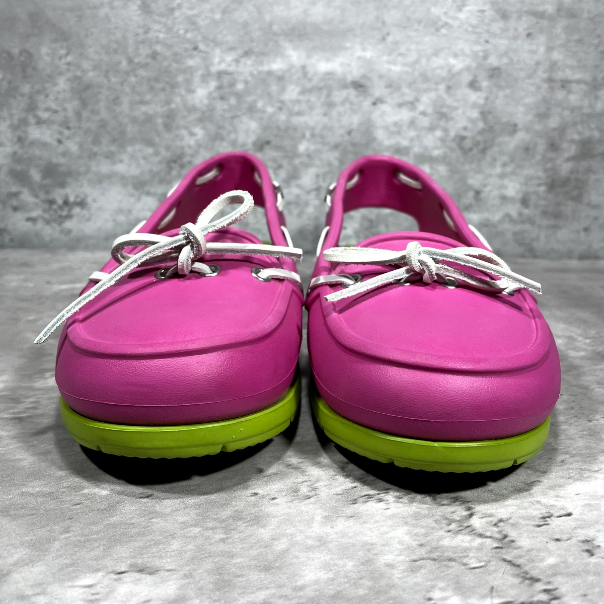 Crocs Moccasins Women s Size 9 Beach Line Slip On Hot Pink
