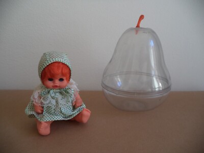 Mini Furga Puppe Birnenkot rote Haare Vintage 70er Jahre Blätter fehlen