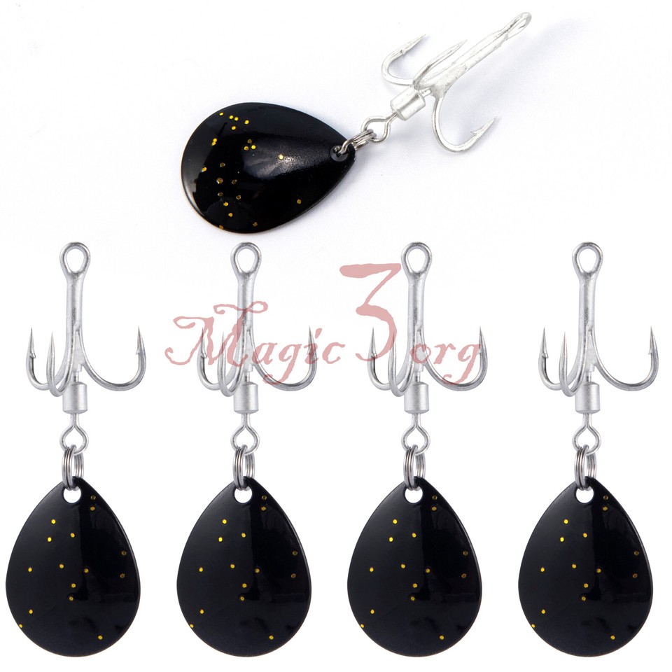 10pcs Fishing Treble Hooks with Spinner Willow Colorado Bladed Hook