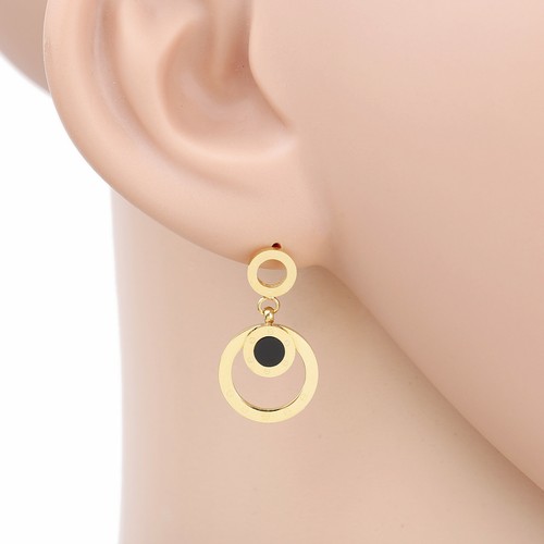 Stylish Earrings in Gold or Silver Tones, Circular and Clover Designs, Crystals - Picture 11 of 37