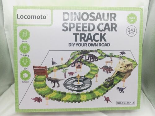 241Pcs Dinosaur Track, Skull Tunnel with Smoke, Light & Sound, Flexible Track - Picture 1 of 9