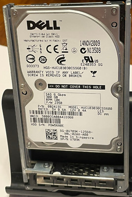 New Dell HUC103030CSS600 300GB 10K RPM SAS 6Gbps 2.5'' Hard Drive (U709K)