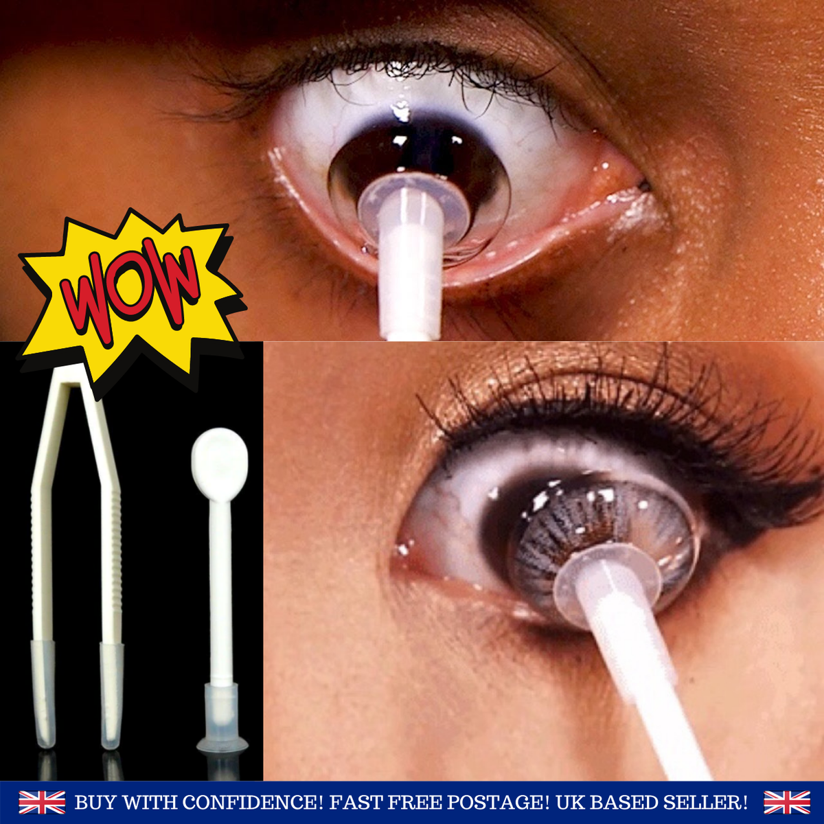 Glamza Contact Lens Soft Tip Tweezers Applicator & Remover Set