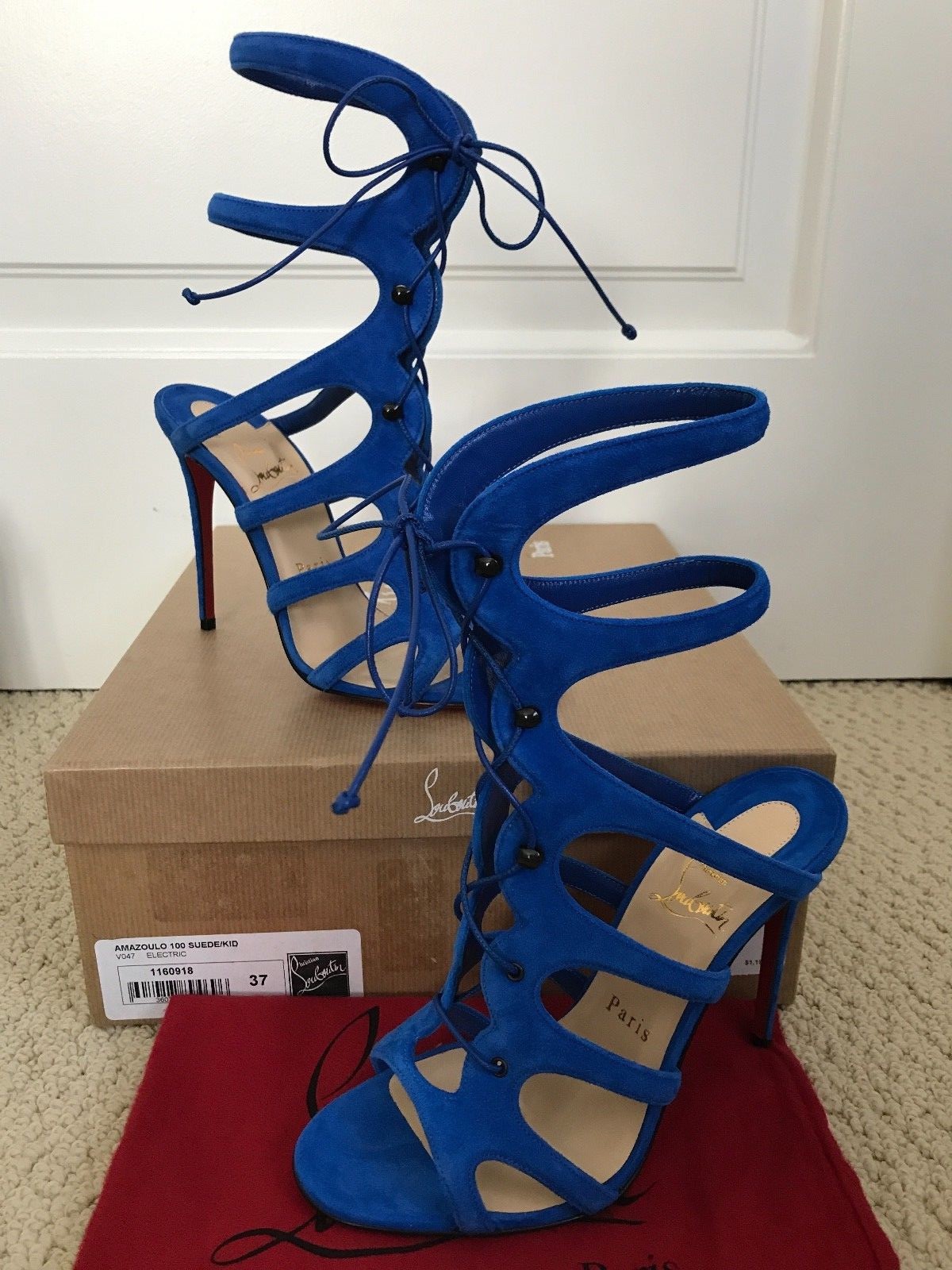 electric blue heeled sandals