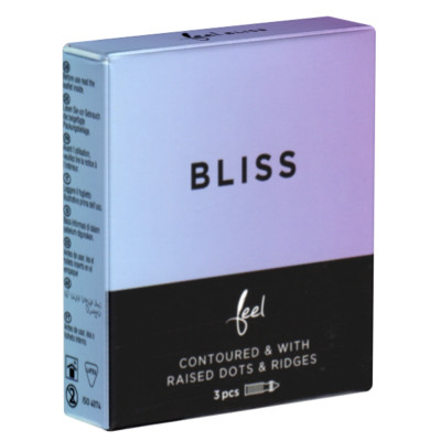Feel Bliss Kondome | Genoppt & Gerippt, Stimuliert | 3er/12er Konturiert, Vegan