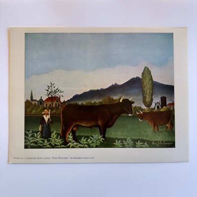 Landscape With Cattle HENRI ROUSSEAU Plate 142 Metropolitan Seminars 9x13 in.