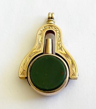 Antique Victorian 10c Folding Watch Fob/Pendant/Drop With Watch Key