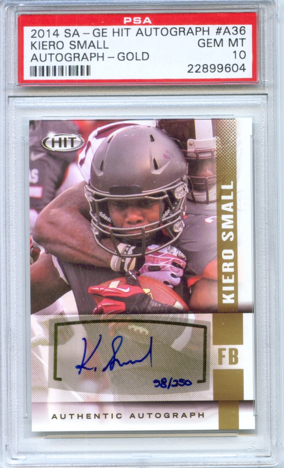 Kiero Small SA-GE Hit Autograph #A36 Gold