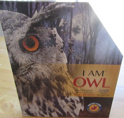 Madd Capp I AM OWL JIGSAW PUZZLE- head shape-poster size 550 piece 30'' X 25.5''