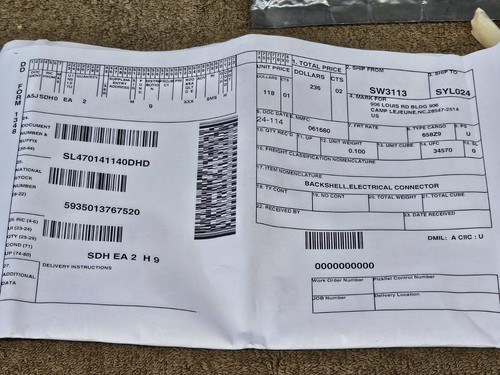 Raychem TE Tyco Backshell Helicopter 203M014-19B05 Cable Connector Military Part - Picture 12 of 13