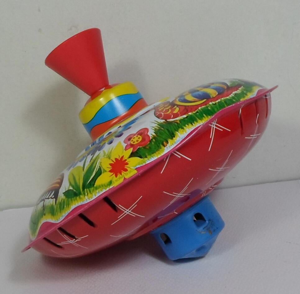 LBZ BOLZ KREISEL GERMANY VTG SPINNING TOP TOUPIE LADY-BUG INSECTS