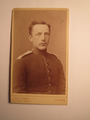 Soldat Joh. Bornemann 1882 Student Göttingen Hamburg CDV Julius Rathje Lüneburg