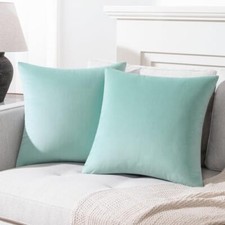 Decorative Throw Pillow Covers, Velvet Cushion Covers, 16 x 16-Inch Turquoise