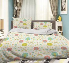 3D Unicorn Plant Rainbow Kids Quilt Cover Set Duvet Cover Bedding Pillowcases