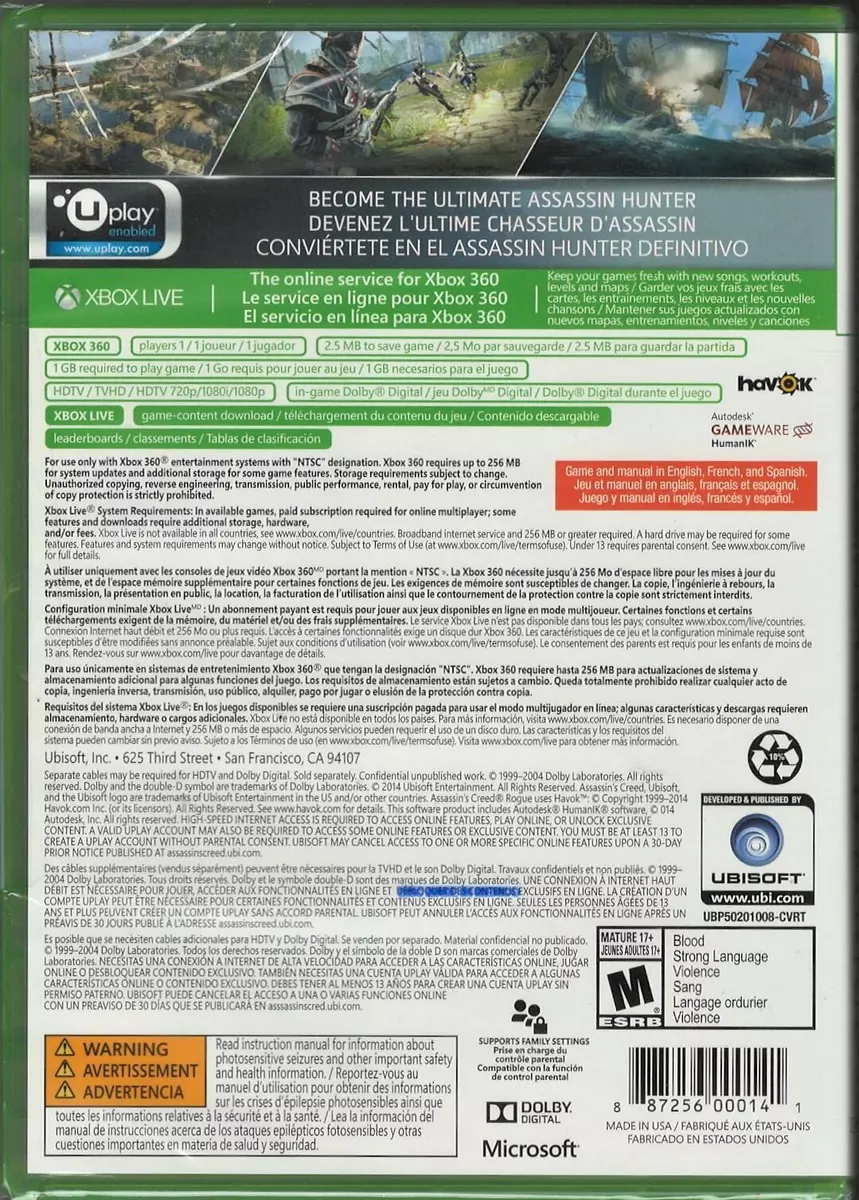 Assassin's Creed: Rogue system requirements and release date revealed