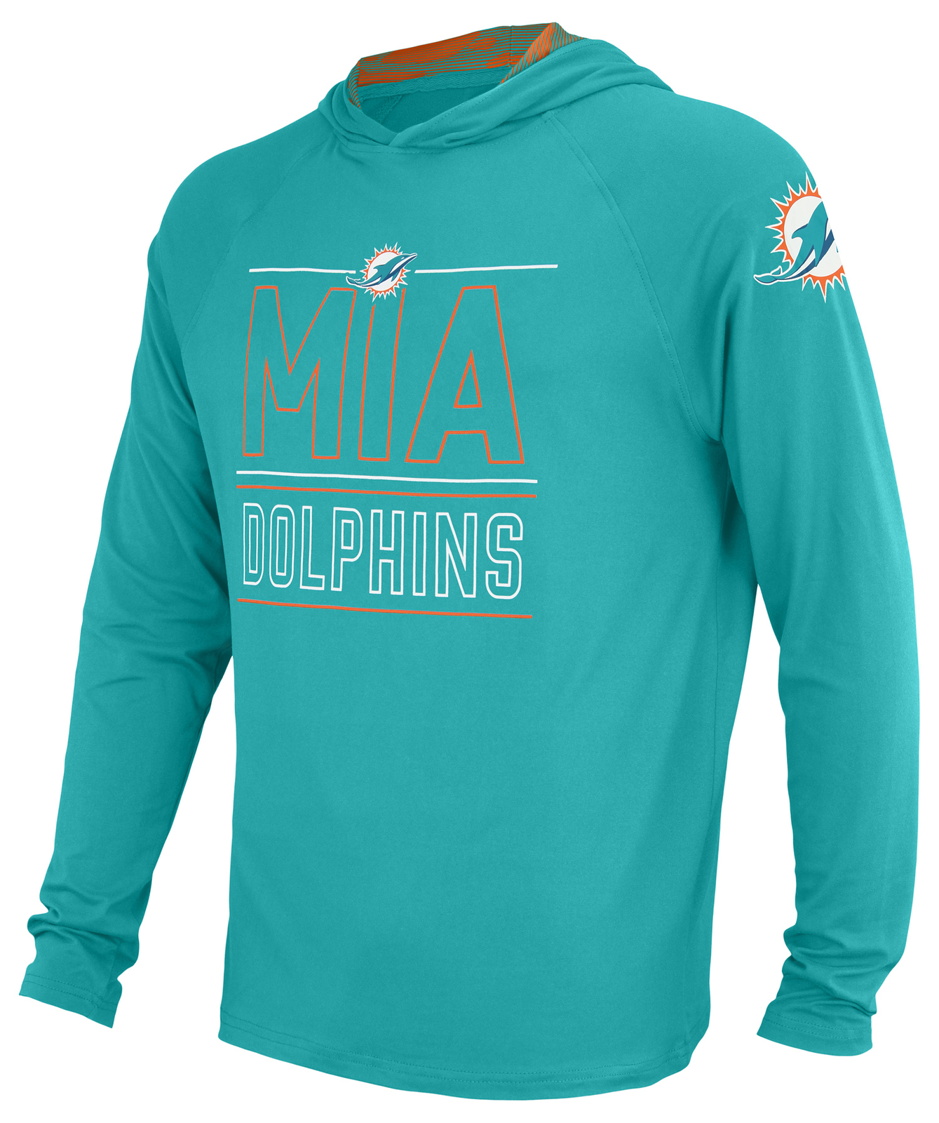 Толстовка с капюшоном Zubaz NFL Mens Miami Dolphins Team Color Active с камуфляжными вставками