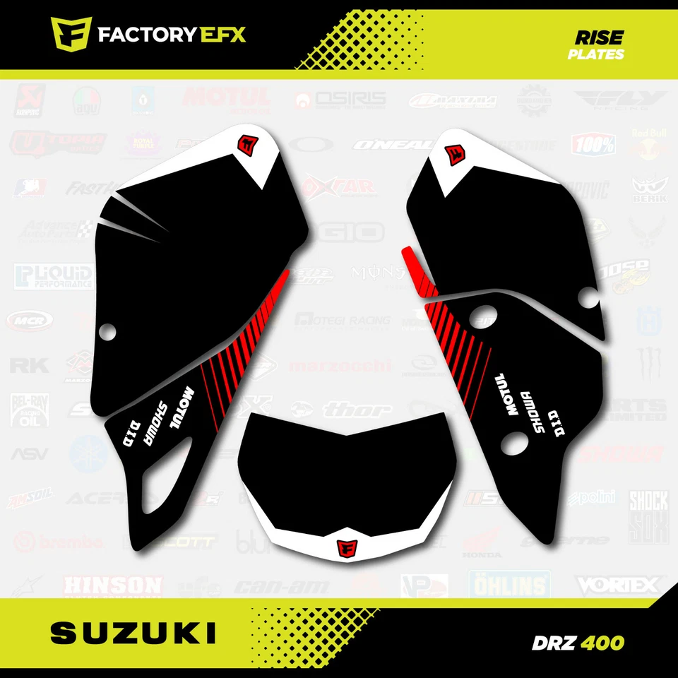 Black Red Rise Racing Graphic Kit fits Suzuki Drz400 Drz 400 Drz400sm 400sm - Image 3 of 4