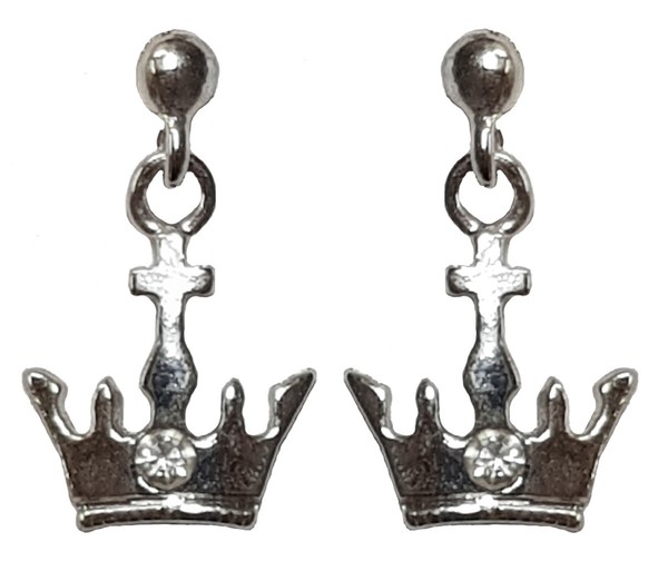 Cute Retro Crown 50S Kronen Vintage Ohrstecker - Silberfarben Rockabilly-image