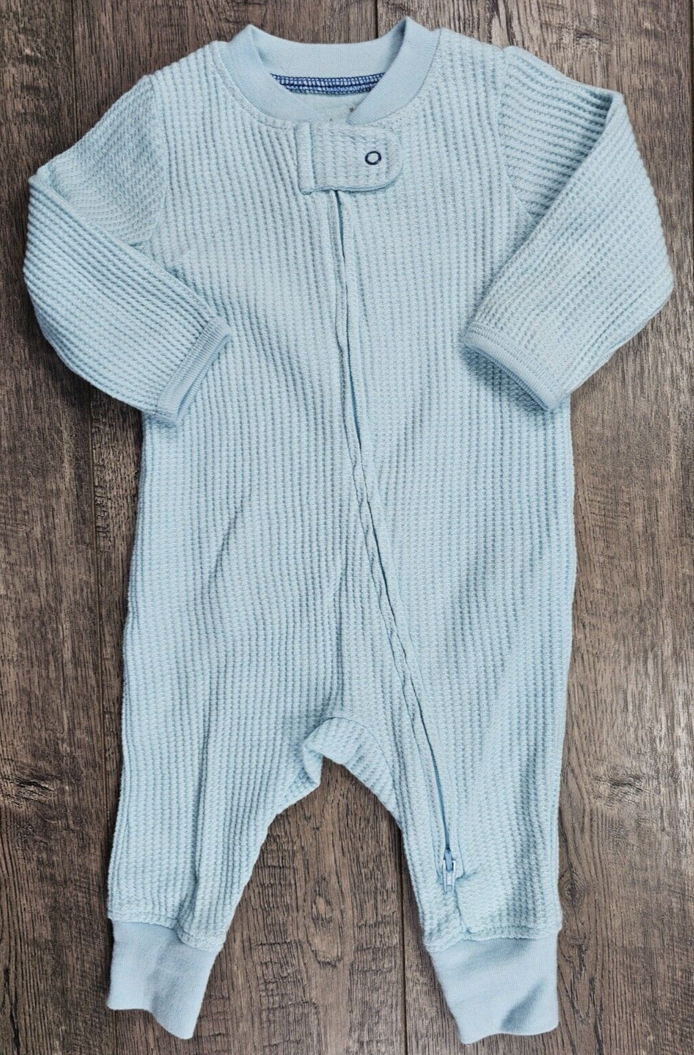 Baby Boy Clothes Nwot Cloud Island 0-3 Month Light Blue Waffle Weave Outfit-image