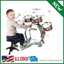 Kids Drum Set for Toddlers 1-3 3-5 - Musical Instruments Toys Drum Kit 9 Pcs wit