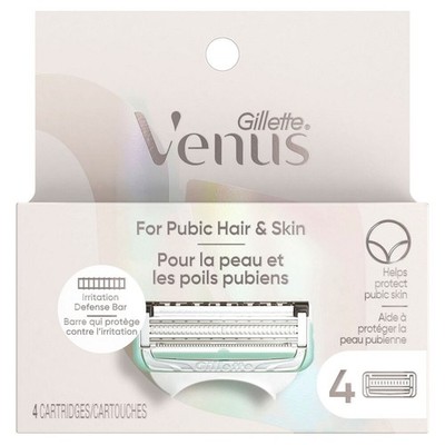 Intimate Grooming Womens Razor Blade Refills with Bikini Trimmer, 4 Count