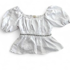 White Babydoll Ruffle Sleeve Blouse