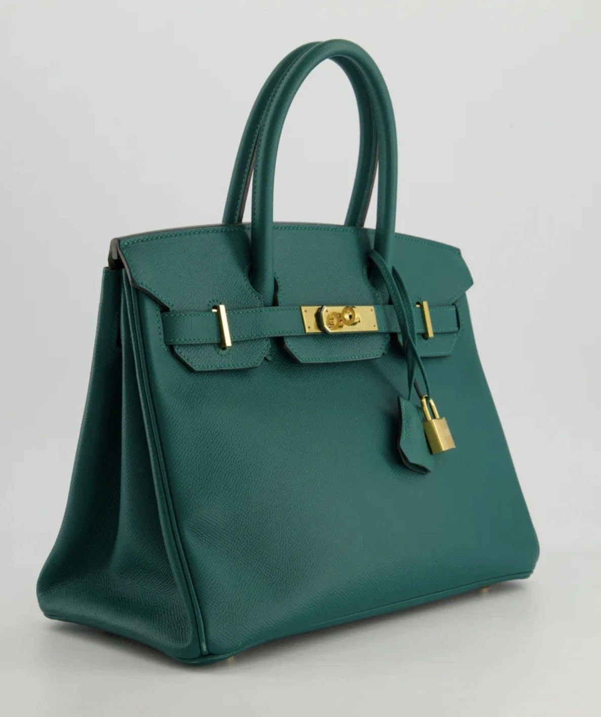 Hermes Birkin 30 In Malachite - Epsom Leather with Gold Hardware 