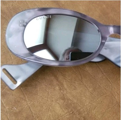 $490 NWOT DECO MODERN GUCCI GRAY CORE ITALY OVAL RETRO SUNGLASSES GG ARM GG0517S