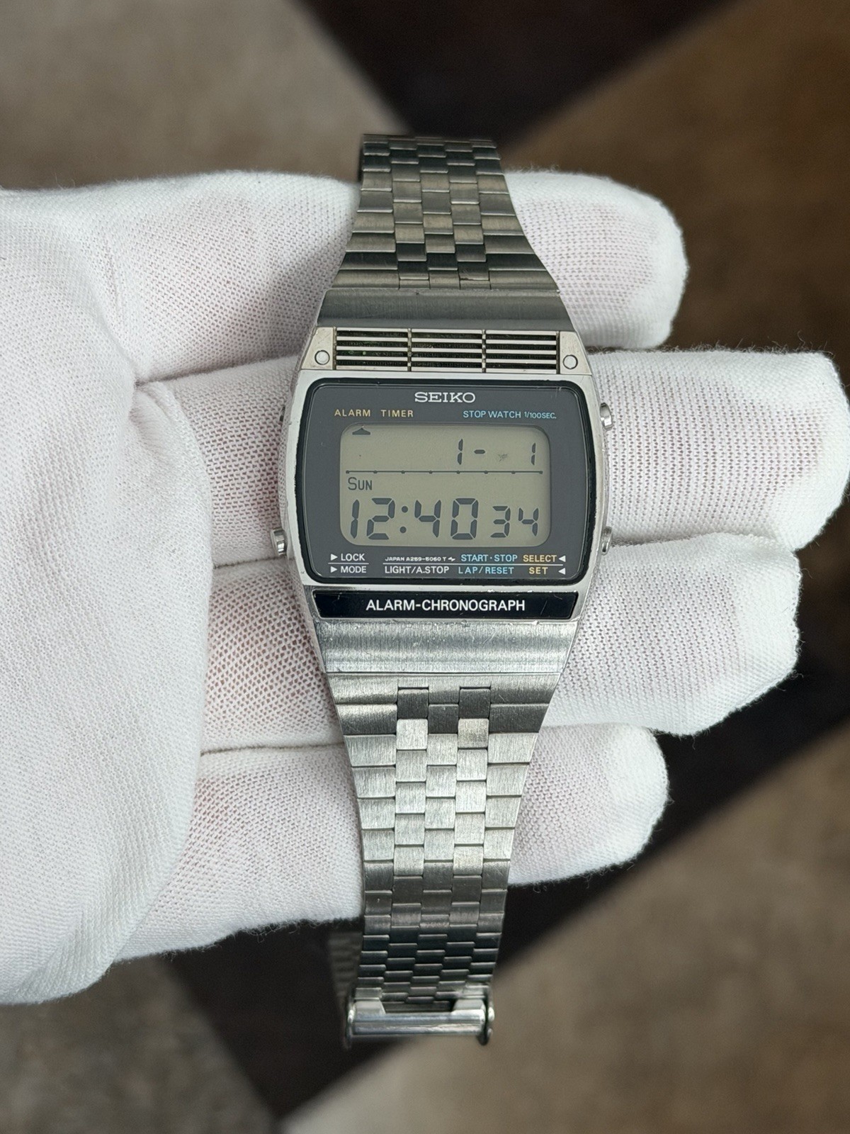 Rare Vintage Seiko A259-5070 Alarm Chronograph Men’s Digital Sport Watch JDM 70s