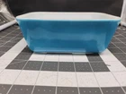 Vintage Pyrex Refrigerator Dish 4x7 Inch Loaf  Pan 502 Blue Fridge Dish No Lid