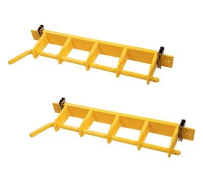 2Pk Load Bar Holder for Semi Trucks, Trailers, Warehouses Yellow Rack 4-Bay 16''