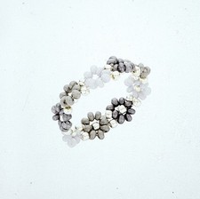 BIBA Miyuki Perlen Ring One Size, dehnbar, Grau , Neu /B1830