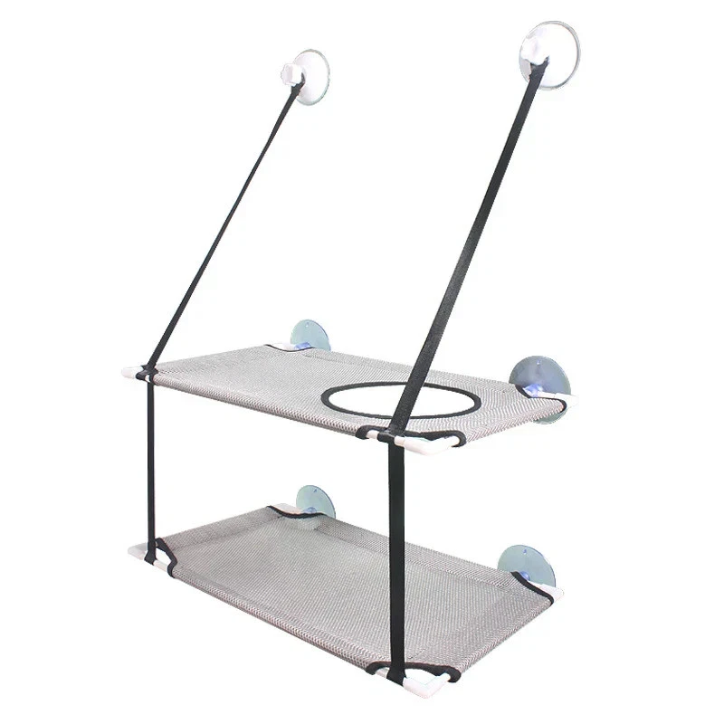 Double Layer Cat Window Hammock Bed Suction Cup Hanging Pet Window Seat - Lig...