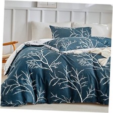 Reversible Duvet Cover Queen Size, Dark Queen 90 90 inch B  branch With Leave