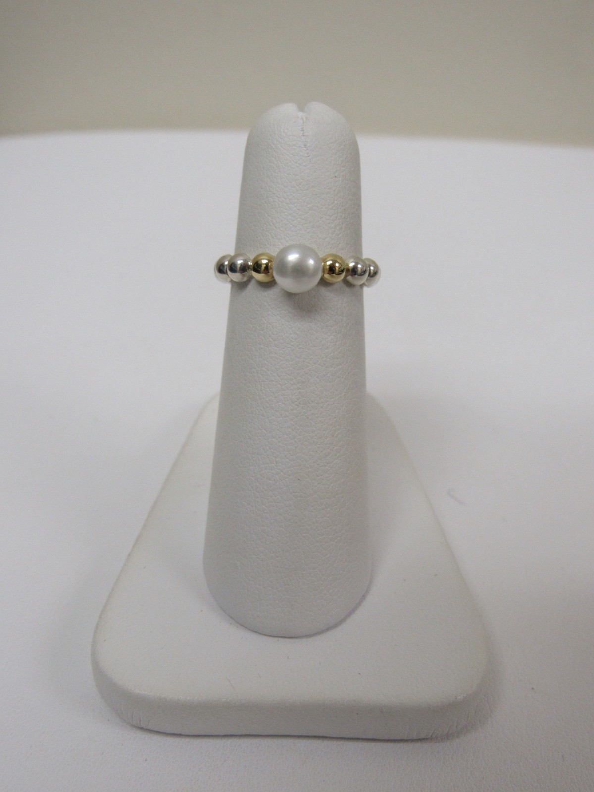 Designer LAGOS Sterling Silver 18K Luna Pearl Stack Ring | eBay