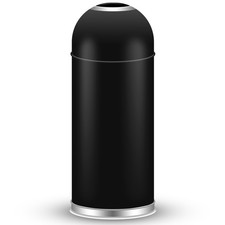 Max Manufacturing Large Commercial 75L/ 20 Gallon Trash Can - Premium Black S...