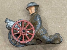 1930s - 1940s WW2 WWII Era Barclay Manoil Lead Toy Soldier - Artillery Soldier