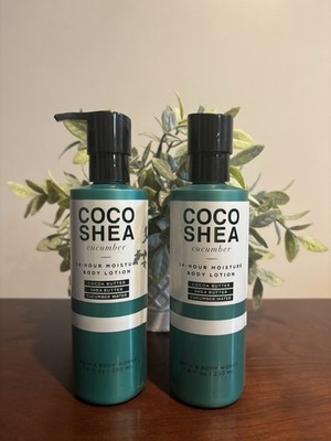 Bath & Body Works Coco Shea Cucumber 24-Hr Moisture Body Lotion 7.8 oz (x2) ~New