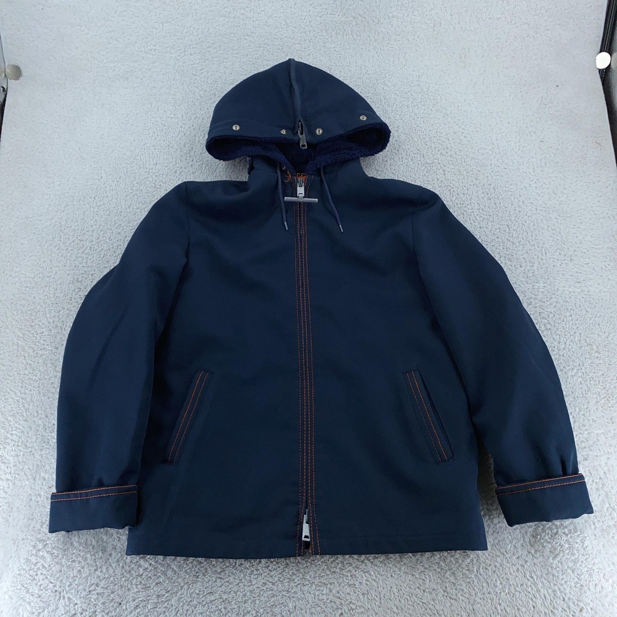 Vintage Mighty Mac Jacket Mens Large Hooded Pile Lined Workwear