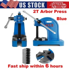 2 Ton Cast Iron Manual Arbor Press Heavy-duty Desktop Precision Hand Press Blue