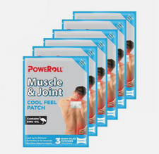 6 x Glimlife Poweroll Muscle and Joint Cool Patch x 3 Pack Emu Oil 18 Pcs