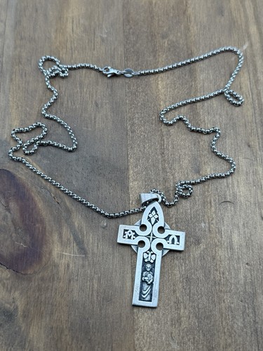 Rare James Avery Sterling Silver Alpha And Omega Butterfly Cross Necklace
