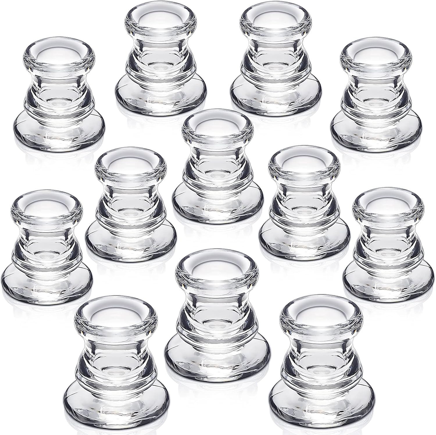 S Bulk - 12pcs Taper Candle Holders For Table Centerpiece - 