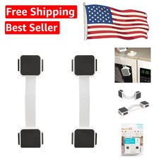 Dual Action Childproof Cabinet Locks - Flexible Strap  Easy Adhesive, 2 Pack
