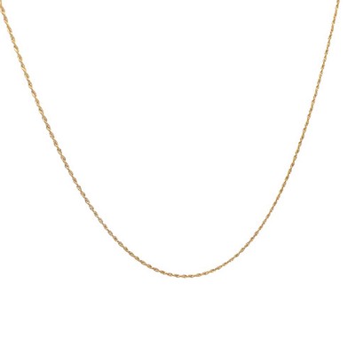 Ancona Jewelry 18K Yellow Gold Diamond Cut Rope Chain Necklace 1mm 16 In