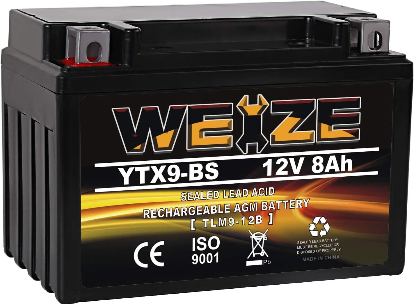 Weize YTX9-BS Maintenance Free Lead-Acid Battery For YTX9 BS