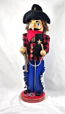 Jingle & Joy Cowboy Nutcracker Western Plaid Rope Faux Leather Look Chaps