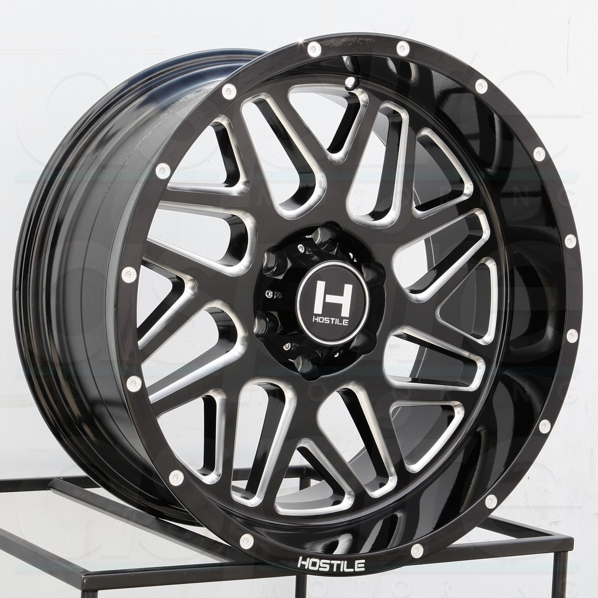 One 20x10 Hostile H108 Sprocket 8x6.5/8x165.1 -19 Black Milled