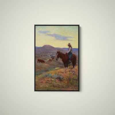 E William Gollings - Waiting on the Herd - Art Print on Paper or Canvas