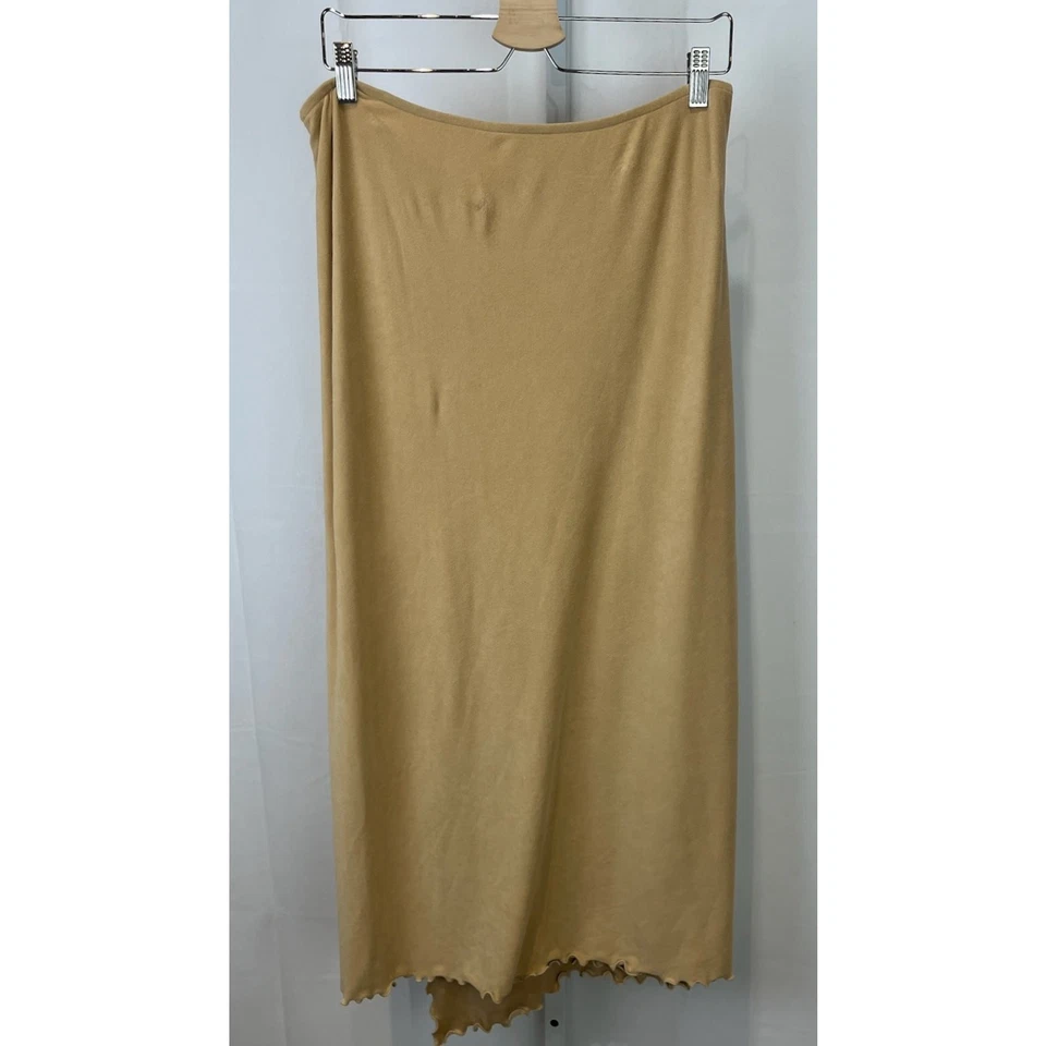 NUEVO CON ETIQUETAS ANDRIA LIEU 36" Falda Envolvente Fija Imitación Gamuza Tostada Talla L Foto 4 de 4